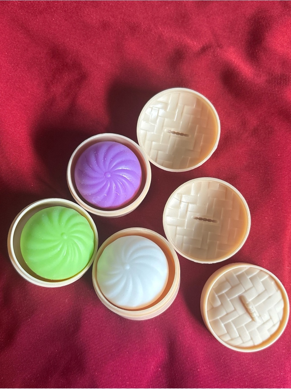 3-Pack mini dumpling in Purple, Green & White - opened